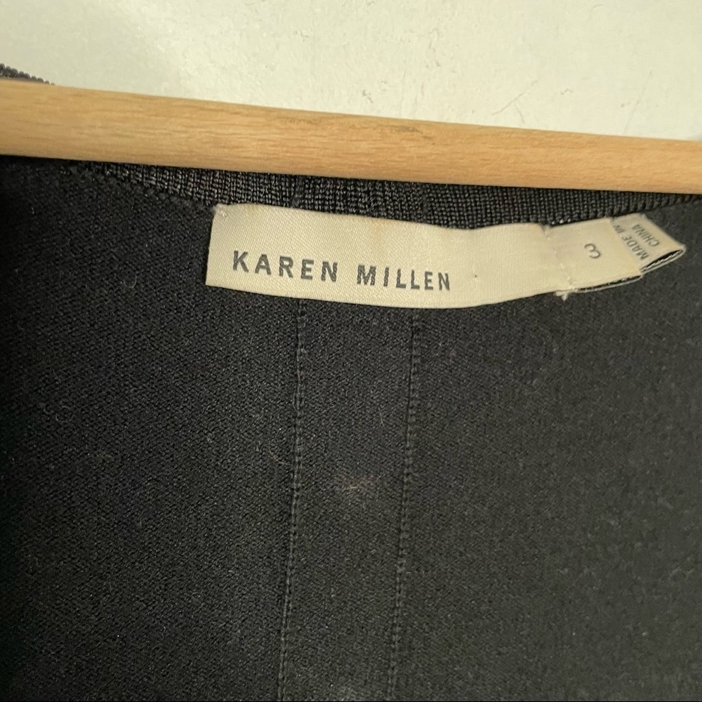 Karen Millen | Black Sweater Dress Short Silk Puff Sleeves Size 8 - Picture 8 of 9